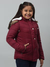 Cantabil Girls Maroon Hooded Jacket For Winter
