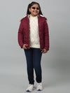 Cantabil Girls Maroon Hooded Jacket For Winter