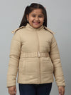 Cantabil Girls Beige Hooded Jacket For Winter