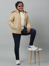 Cantabil Girls Beige Hooded Jacket For Winter