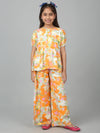 Cantabil Girl's Orange Printed Co-Ord Set