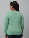 Cantabil Girls Green Printed Round Neck Sweatshirt For Winter