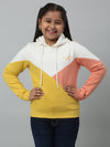 Cantabil Girls Yellow Colour Blocked Hooded Neck Sweatshirt For Winter