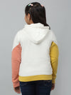 Cantabil Girls Yellow Colour Blocked Hooded Neck Sweatshirt For Winter