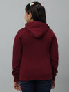 Cantabil Girls Maroon Printed Hooded Neck Sweatshirt For Winter