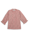 Cantabil Girls Pink Floral Printed Round Neck 3/4 Sleeve Top (7165931192459)