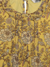 Cantabil Girls Yellow Floral Printed Half Sleeve Top (7155744145547)