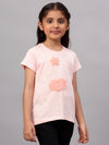 Cantabil Girl's Pink Printed Round Neck T-shirt