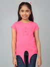 Cantabil Girl's Pink Solid Half Sleeves T-Shirt