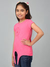 Cantabil Girl's Pink Solid Half Sleeves T-Shirt