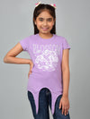 Cantabil Girl's Lavender Printed Half Sleeves T-Shirt