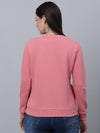 Cantabil Women Round Neck Full Sleeves Fleece Dark Pink Casual Sweatshirt