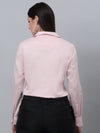 Cantabil Cotton Solid Full Sleeve Regular Fit Pink Formal Shirt for Women