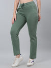 Cantabil Women Solid Light Green Fleece Casual Track Pant