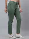 Cantabil Women Solid Light Green Fleece Casual Track Pant