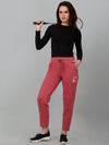Cantabil Pink Solid Ankle Length Casual Track Pants for Women