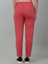 Cantabil Pink Solid Ankle Length Casual Track Pants for Women