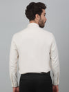 Cantabil Beige Self Design Full Sleeve Formal Shirt For Men