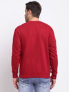 Cantabil Printed Maroon Full Sleeves Round Neck Regular Fit Casual Sweatshirt for Men