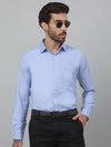 Cantabil Blue Self Design Full Sleeve Formal Shirt For Men