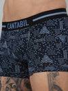 Cantabil Men Navy Blue Pack of 3 Printed Cotton Briefs