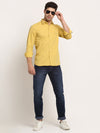 Cantabil Men Cotton Printed Yellow Full Sleeve Casual Shirt for Men with Pocket (6713183043723)