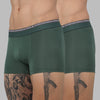 Cantabil Men's Green Pack of 2 Solid Modal Briefs