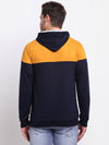 Cantabil Printed Mustard Full Sleeves Hooded Neck Regular Fit Casual Sweatshirt for Men