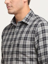 Cantabil Men Cotton Checkered Grey Melange Full Sleeve Casual Shirt for Men with Pocket (6718277976203)