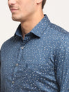 Cantabil Men Cotton Printed Blue Full Sleeve Casual Shirt for Men with Pocket (6718241669259)