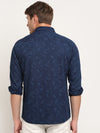 Cantabil Men Cotton Printed Navy Blue Full Sleeve Casual Shirt for Men with Pocket (6718251368587)