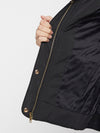 Cantabil Black Full Sleeves Mock Collar Quilted Casual Jacket For Women