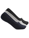 Cantabil Men Set of 2 Pairs No Show Black, Navy Blue and Grey Socks