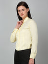 Cantabil Women's Yellow Solid Formal Shirt