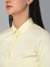 Cantabil Women's Yellow Solid Formal Shirt