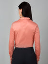 Cantabil Women's Solid Peach Formal Shirt