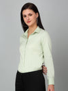 Cantabil Women's Solid Light Green Formal Shirt