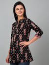 Cantabil Women's Black Printed Short Kurti