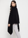 Cantabil Women Black Self Design Woolen Stole with Hook Closure