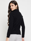 Cantabil Women Black Self Design Casual Sweater