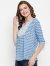 Cantabil Women Blue Printed Tunic (7135773622411)