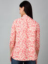 Cantabil Women's Dark Pink Printed Three-Quarter Sleeves Tunic