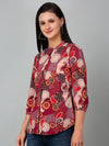 Cantabil Women's Mulicolor Printed Three-Quarter Sleeves Tunic