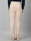 Cantabil Beige Solid Non-Pleated Formal Trouser For Women