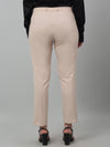 Cantabil Women's Beige Solid Non-Pleated Formal Trouser For Summer