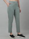 Cantabil Women's Teal Blue Solid Ankle Length Casual Track Pant