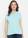 Cantabil Women Aqua Polo Collar T-Shirt (7135565971595)