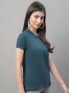 Cantabil Women Green Polo Neck T-Shirt (7135541231755)