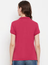 Cantabil Women Dark Pink Polo Collar T-Shirt (7135558664331)
