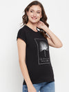 Cantabil Women Black Round Neck T-Shirt (7135533662347)